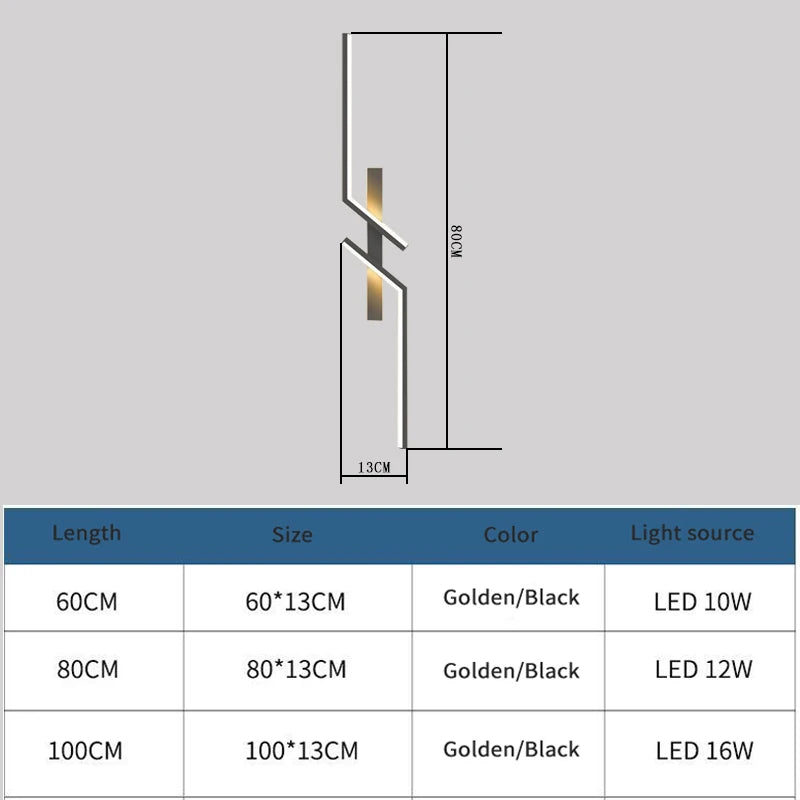 Modern Creative Strip Led Wall Light Minimalist Bedroom Bedside Wall Sconce Led Lights Living Room TV Sofa Background Wall Lamp