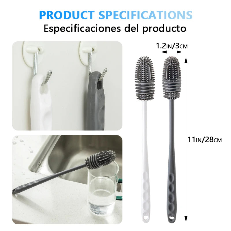 Bottles Brush Silicone Baby Bottles Clean Brush Long Cleaning Brush Cup Brush for Scrubbing Useful Cleaning Product for Home