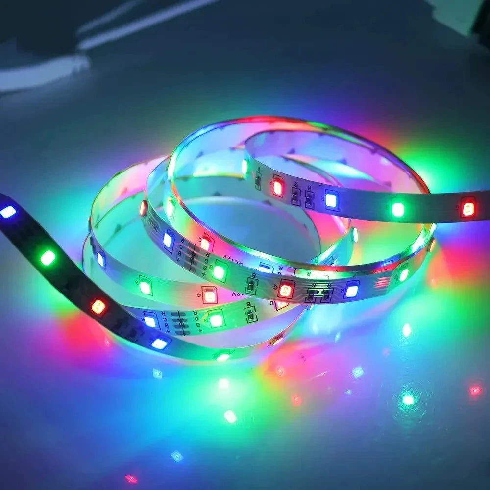 10M/15M/20M USB LED Strip Light 2835 RGB Remote Control Flexible Lamp Tape Lights Ribbon TV Desktop Screen BackLight Diode