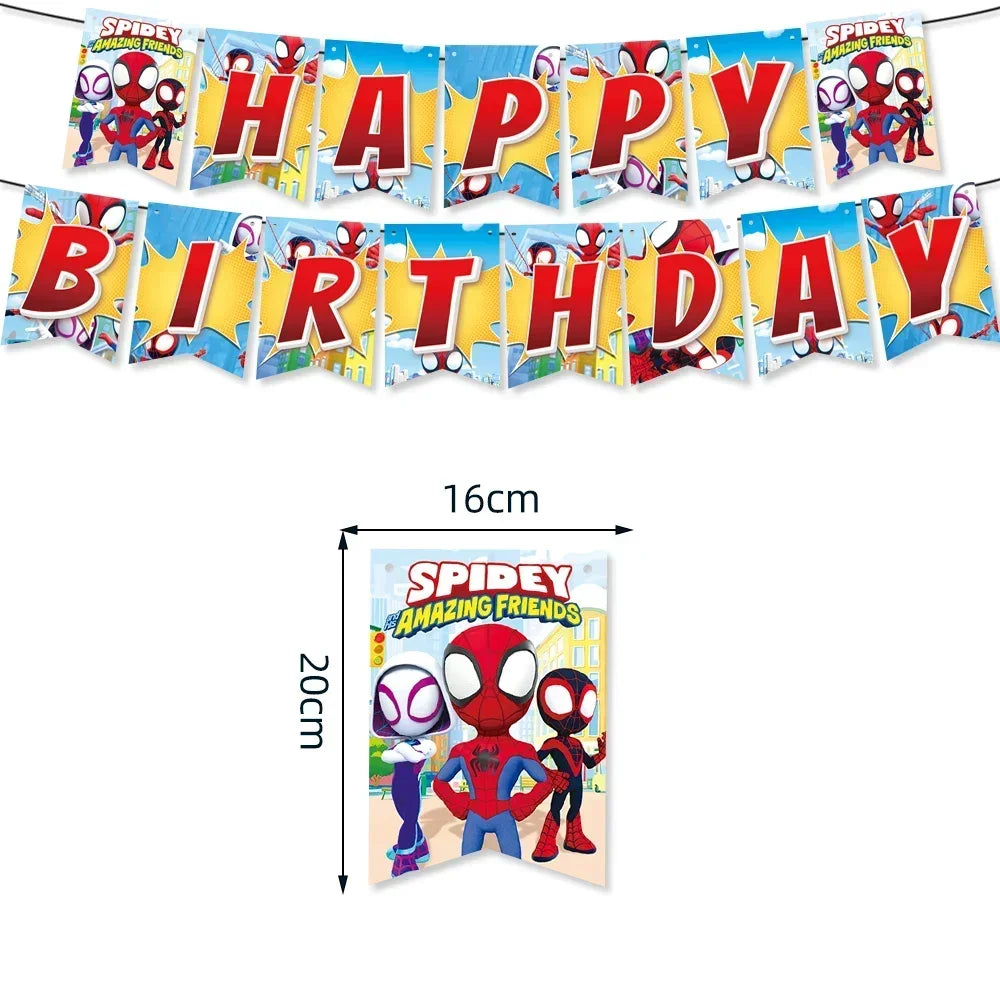 Marvel Birthday Party Tableware Paper Plate Decorations Disposable Tableware Set Supplies Spider-Man and His Best Friends