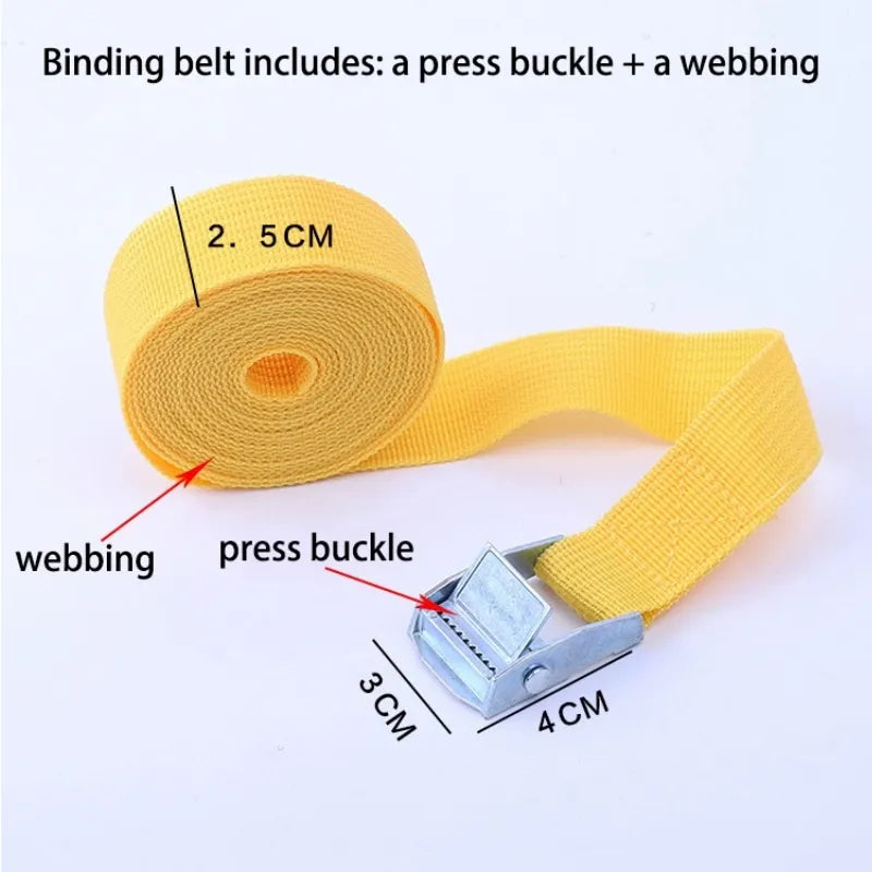 5M Pressure Buckle Straps Heavy Luggage Fixing Adjustable Binding Belt Rope Tensioner Self Defense Lifesaving Buckle Safety Rope