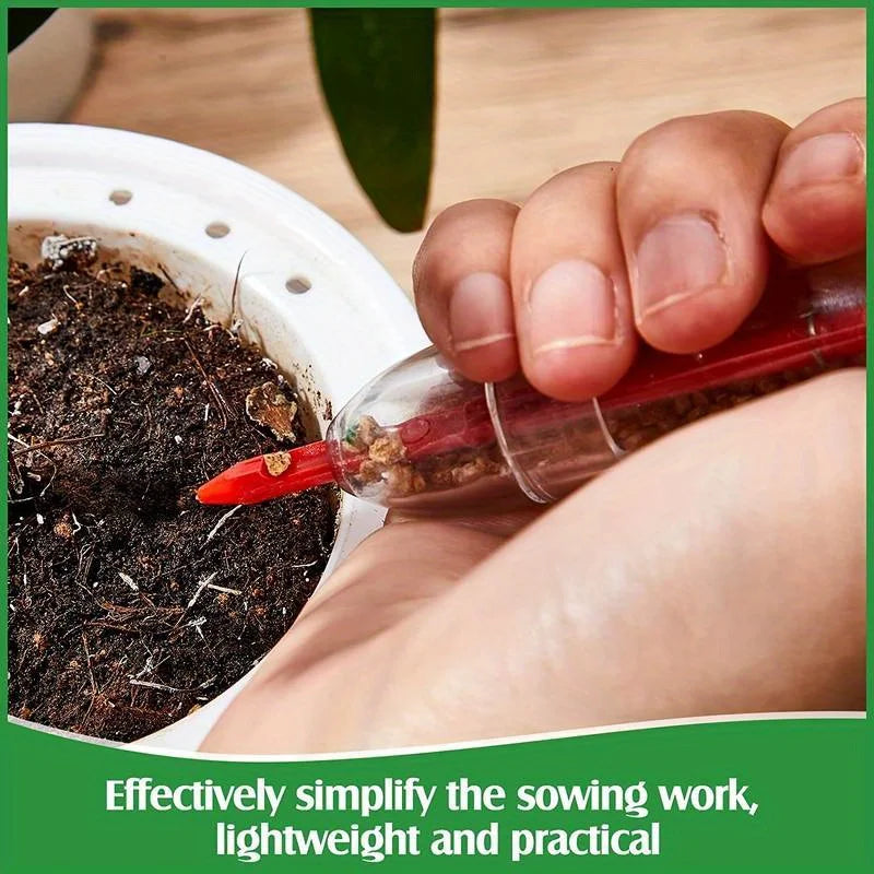 Mini Plant Seed Sower Planter Adjustable Handheld Flower Grass Syringe Seeder Dispenser Garden Seeding Tools