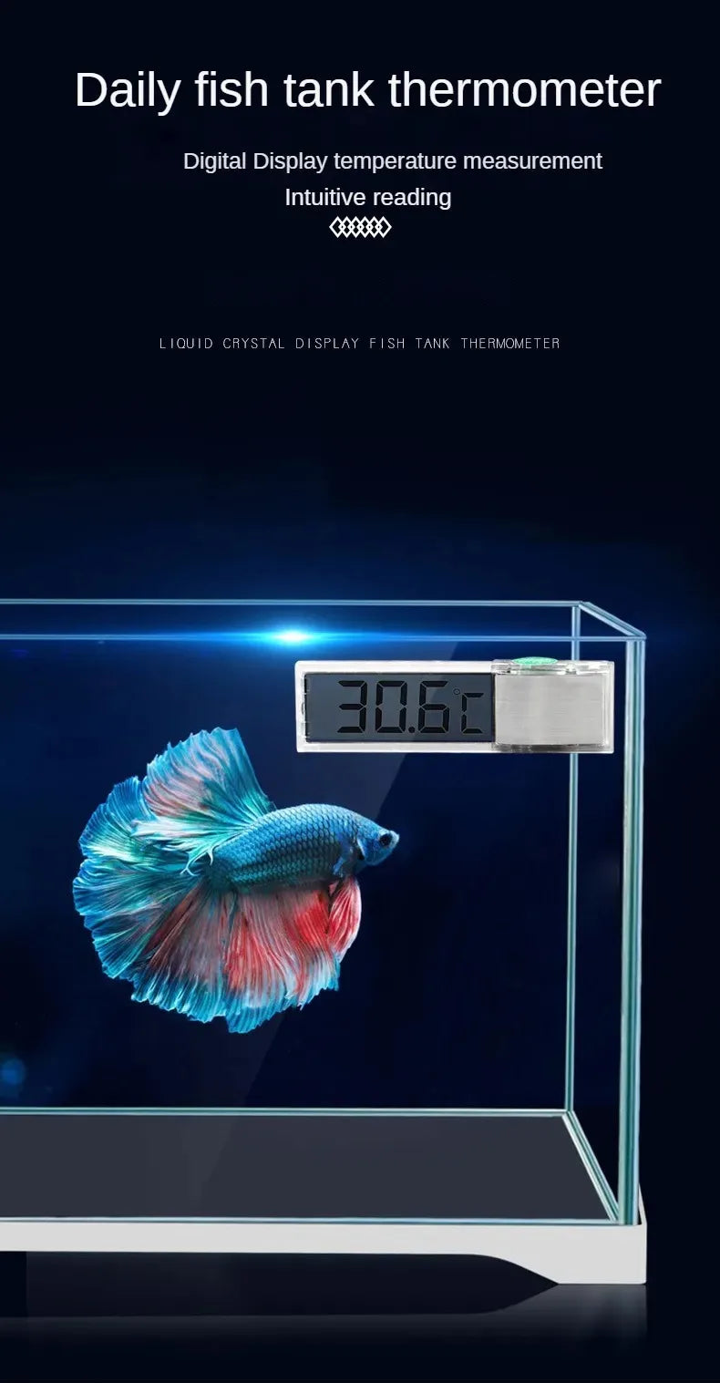 1pcs Aquarium Thermometer Electronic LCD Digital Fish Tank Temperature Measurement Fish Tank Temp Meter Aquarium Accessories