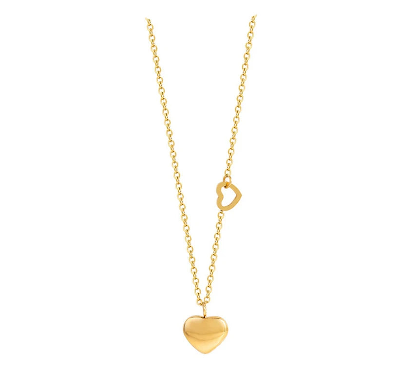 XIYANIKE 316L Stainless Steel Gold Color Love Heart Necklaces For Women Chokers 2021Trend Fashion Festival Party Gift Jewelry