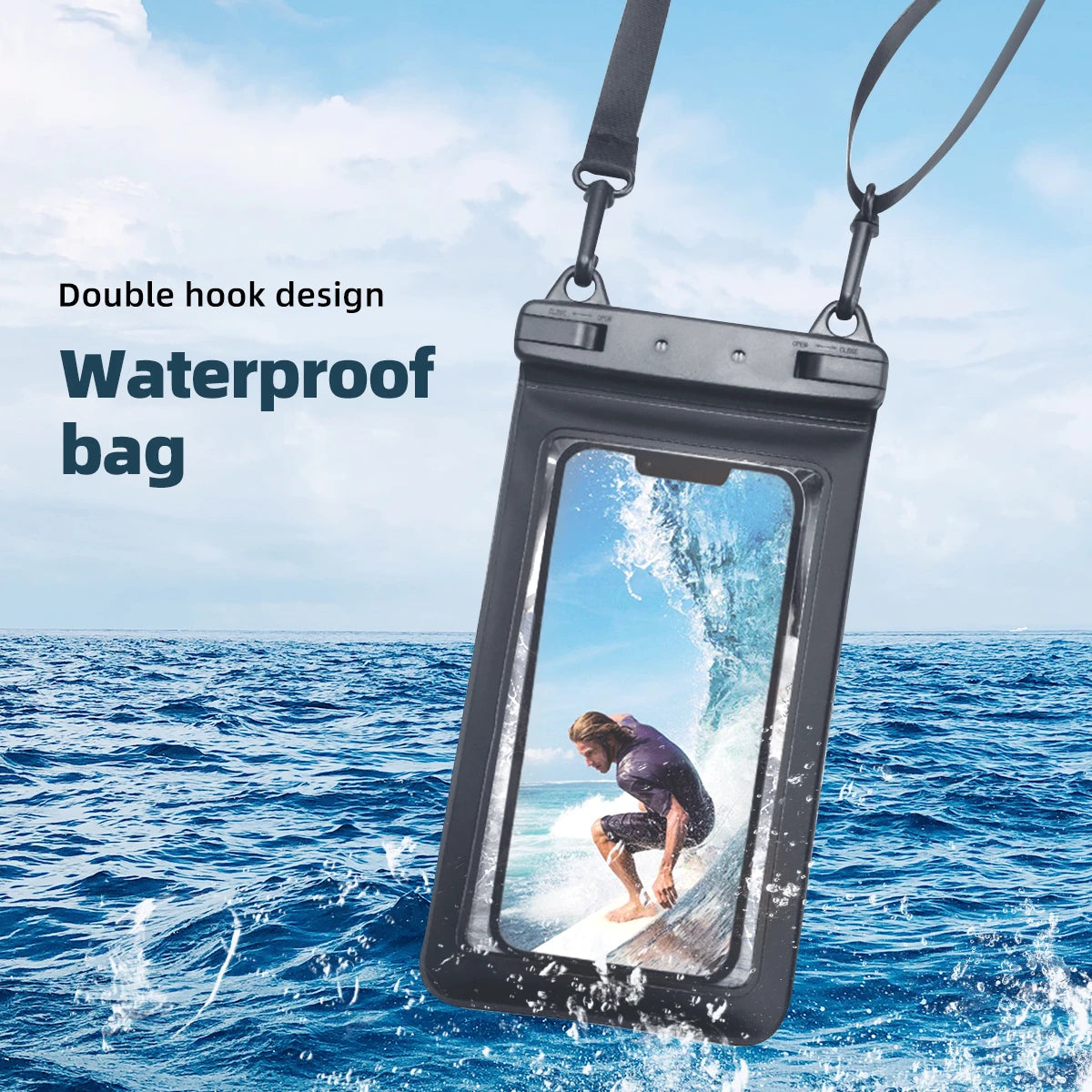 FONKEN Full View Waterproof Case for Phone Underwater Snow Rainforest Transparent Dry Bag Swimming Pouch Big Mobile Phone Covers