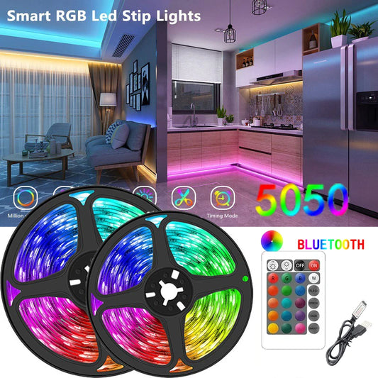 24 Keys 5050 Led Light Strip 5M USB Multicolor RGB TV Background Light Bar Esports Game Room Family Party Decoration Night Light