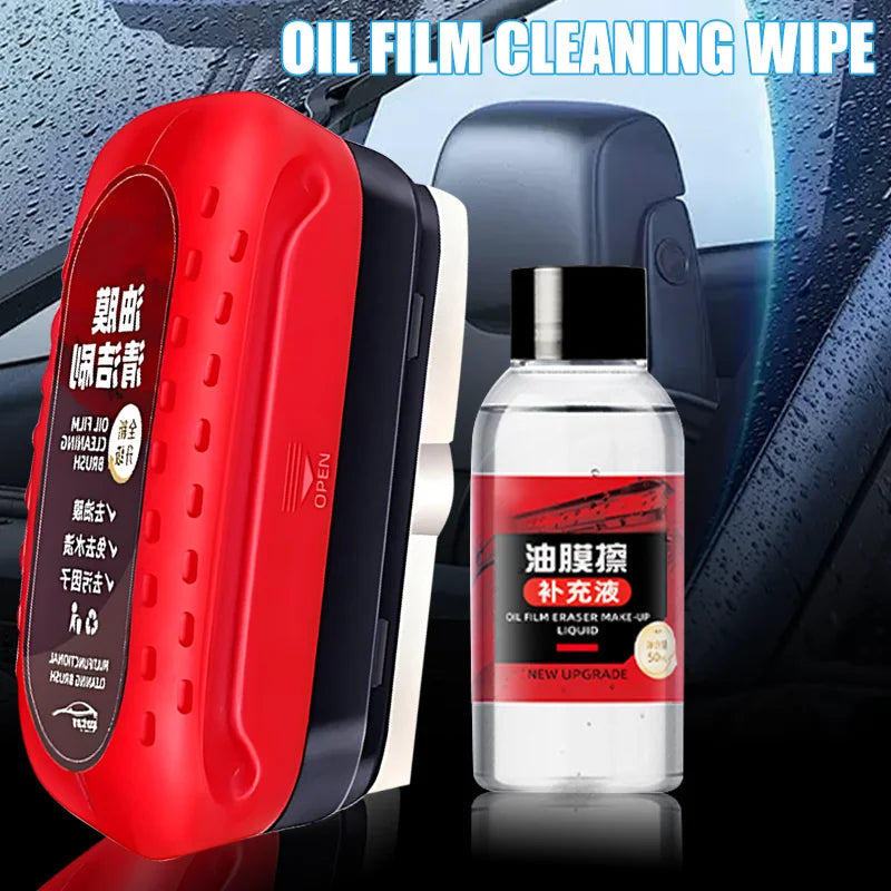 Car Glass Oil Film Cleaning Brush Auto Glass Sponge Cleaning Brush Front Inner Windshield Glass Oil Film Cleaner For Car Clean