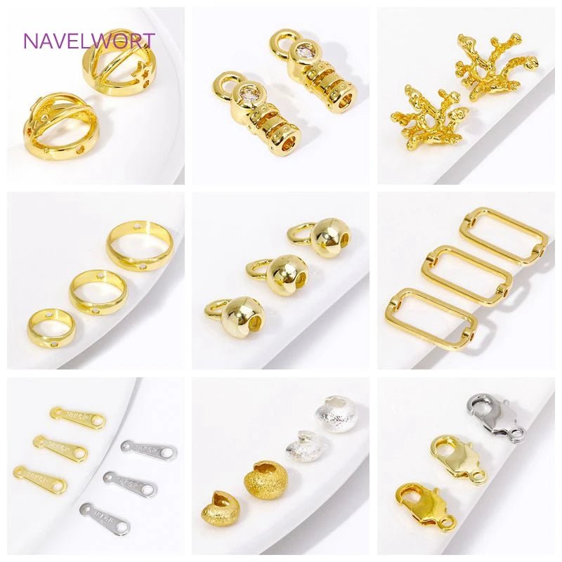 18K Gold Plated Brass Mini Tree Leaf Leaves Charms Pendants,For Earrings Necklace Jewelry Making DIY Handmade Crafts Wholesale