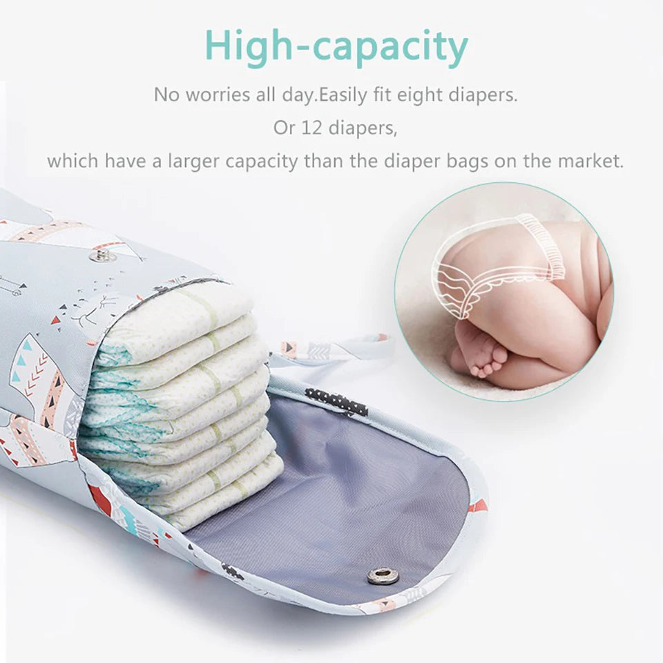 Baby Diaper Bag Organizer Reusable Waterproof Wet/Dry Cloth Bag Mummy Storage Nappy Bag For Disposable Carrying Diaper Clothing