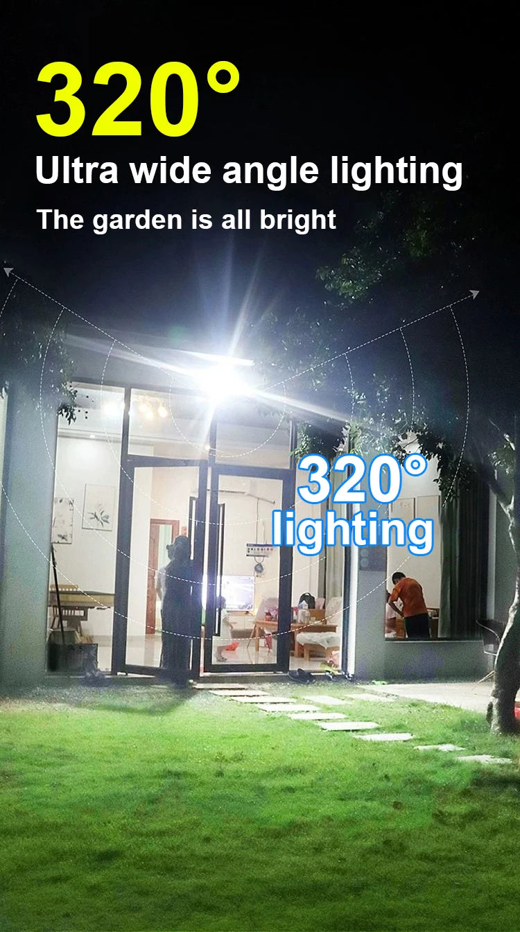 20000LM Solar Lights Outdoor External Solar Lamp with Motion Sensor Remote Control Solar Powered Spotlight Lamp Wall Street Lamp