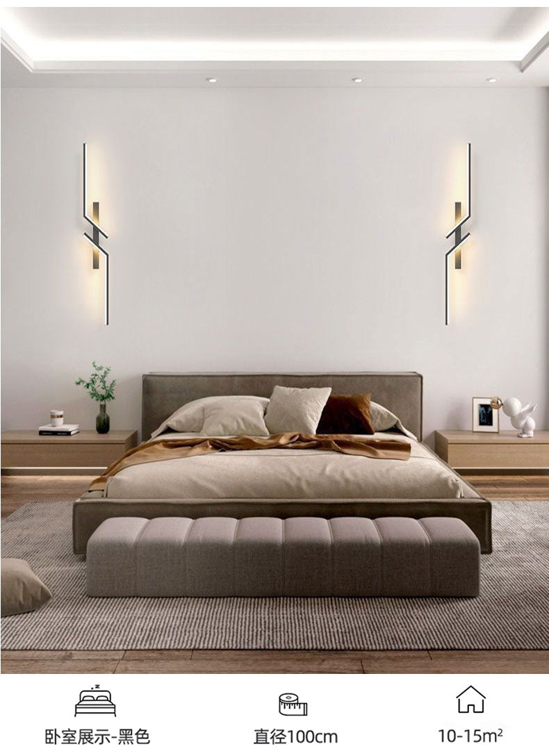 Modern Creative Strip Led Wall Light Minimalist Bedroom Bedside Wall Sconce Led Lights Living Room TV Sofa Background Wall Lamp