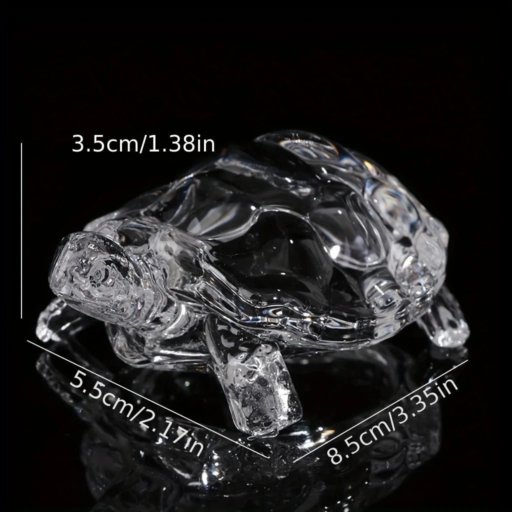 Miniature Tortoise Statue Chinese Lucky Feng Shui Ornament for Home Office Desk Decoration Crystal Turtle Figurine Home Decor