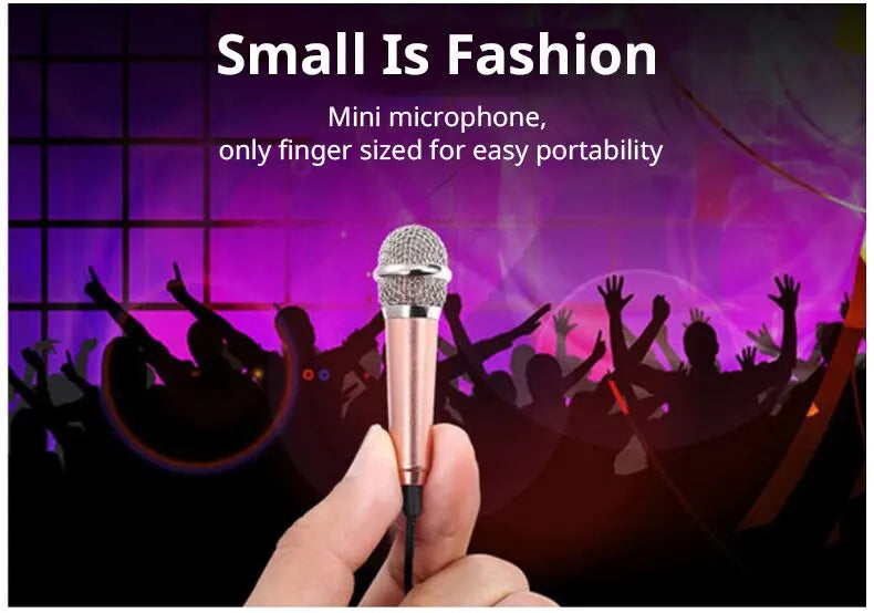 Portable 3.5mm Stereo Studio Mic KTV Karaoke Mini Microphone For Smart Phone Laptop PC Desktop Handheld Audio Microphone