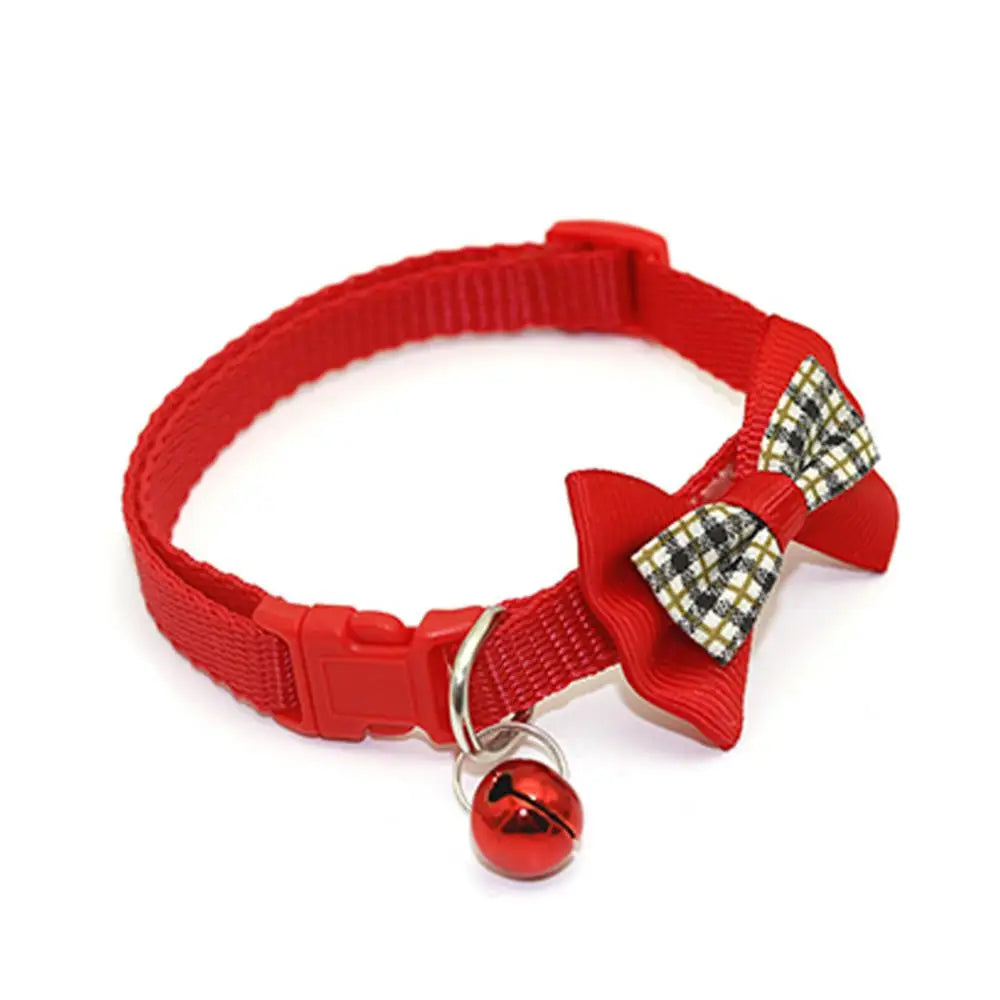 10-1PCS Pet Collars Pet Bow Bell Collars Cute Cat Collars Pet Supplies Multicolor Adjustable Pet Dressing Tool Pet Accessories