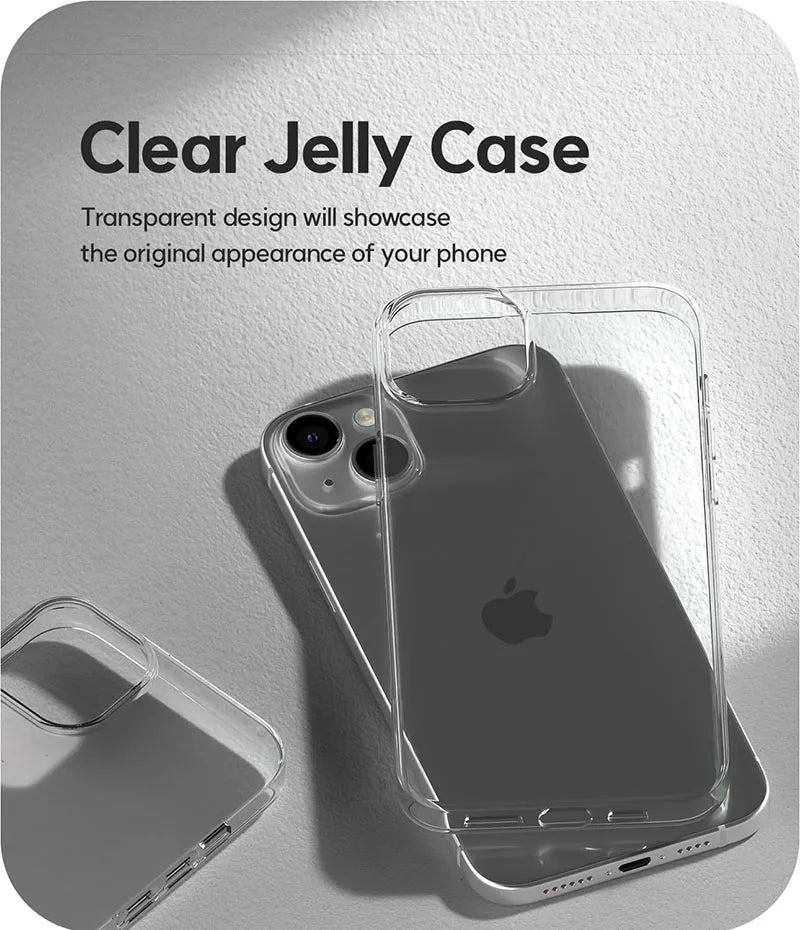 Transparent Silicone Soft Case For iPhone 15 14 Plus 13 12 Mini 11 Pro Max Clear Ultra Thin Back Cover 11 12 13 14 15 ProMax