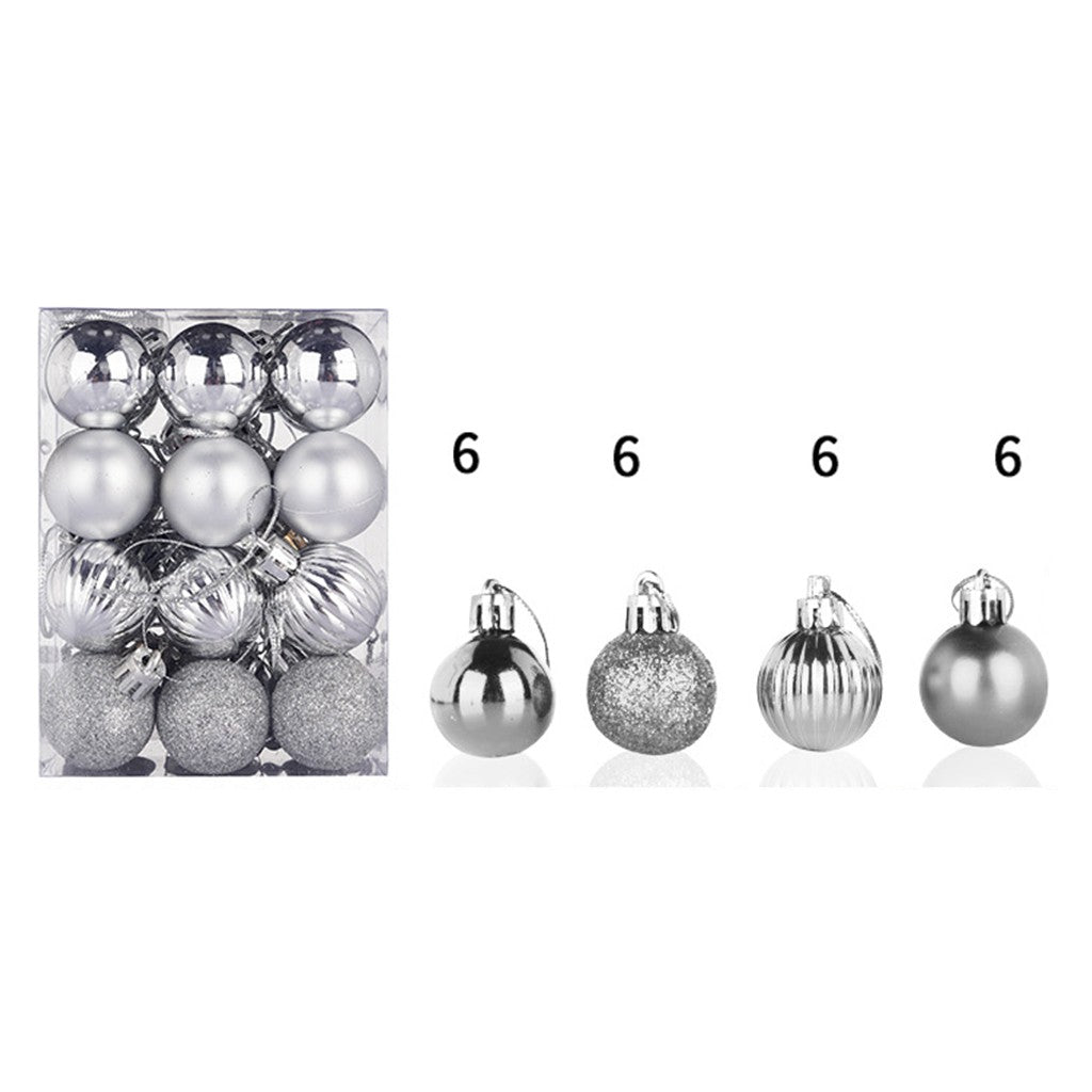 24PCS Christmas Balls 30mm Christmas Xmas Tree Ball Bauble Hanging Home Party Ornament Decor 24PCS Christmas Decoration 2024