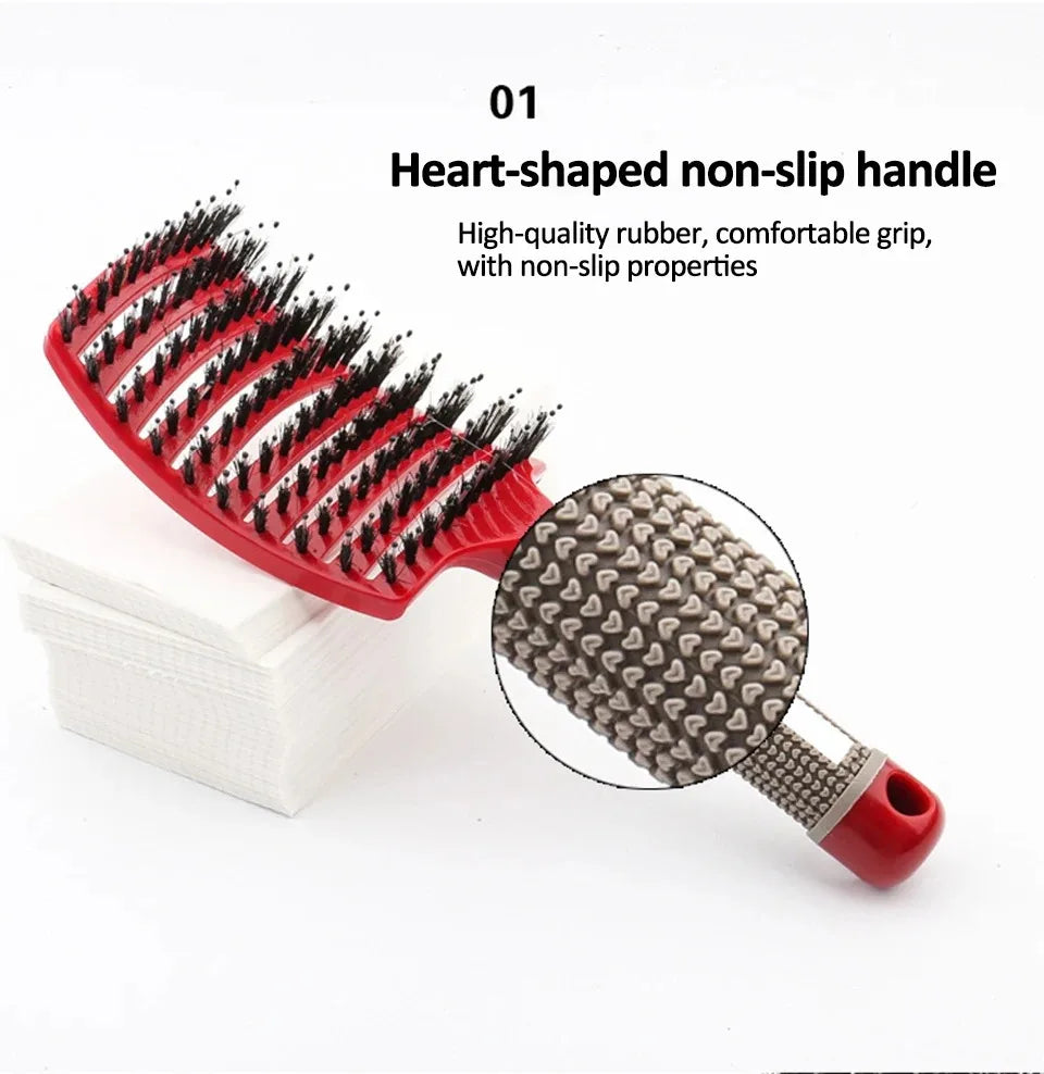 1pcs Hairbrush Bristle Nylon Women Wet Curly Detangle Hair Brush Hair Brushes Scalp Massage Comb for Salon Hairdressing Styling