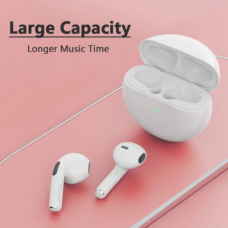 Bluetooth Earphones for iPhone Wireless Bluetooth Headset Pro 6 TWS Noise Cancelling Earbuds with Mic Pro6 Wireless Headphones