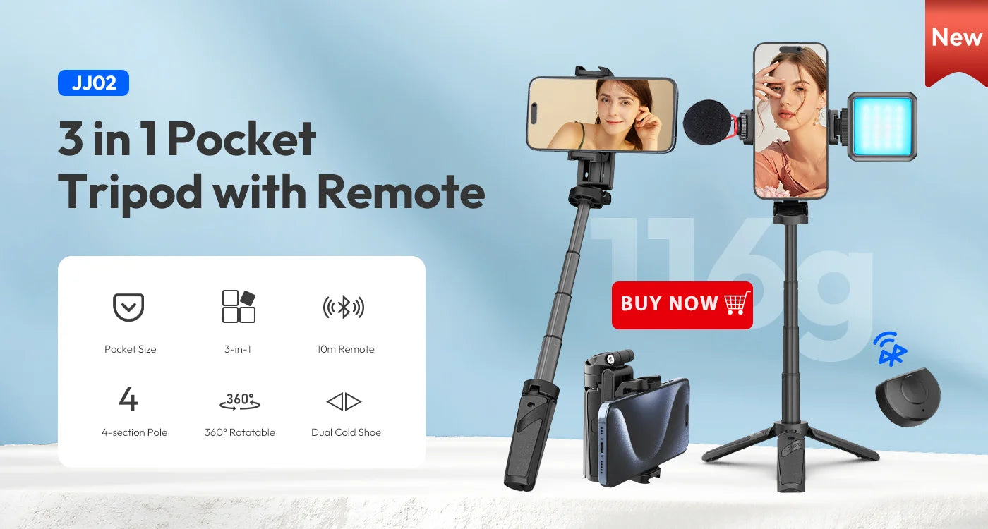 Ulanzi MA09 1.8m Selfie Stick Tripod for iPhone 16 15 14 13 12 Pro Max Phone with Remote Control with Panoramic Ball head Holder