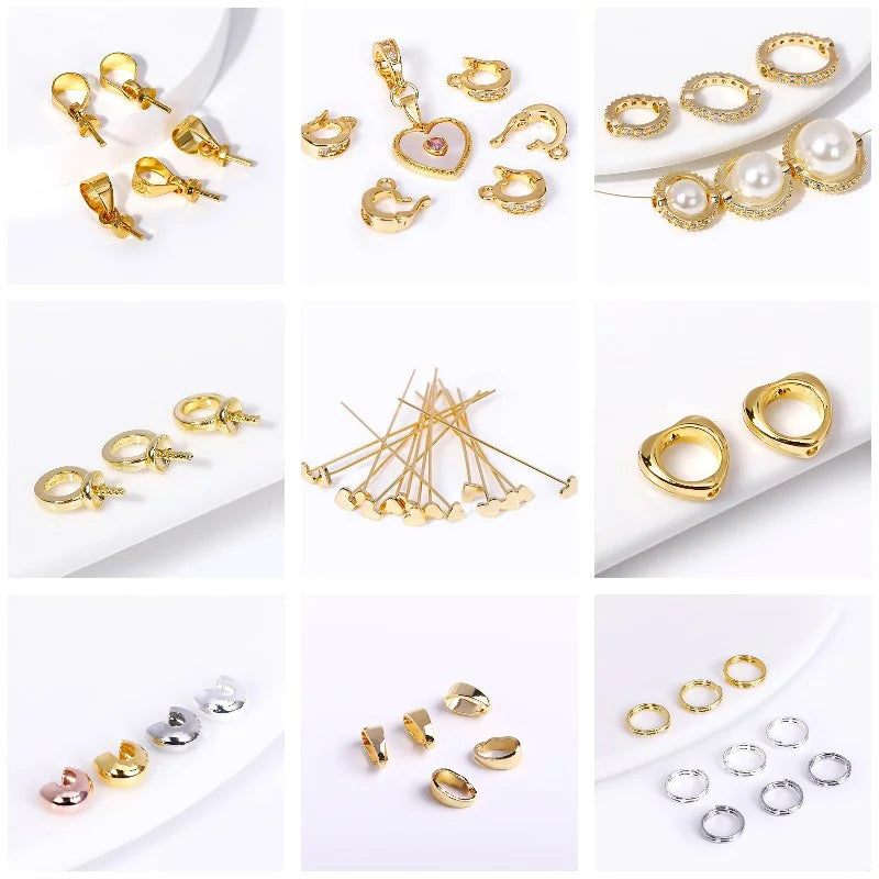 10/20Pcs Earwires Hooks For Earring 18K Gold Plated Brass Inlaid Zircon Earrring Clasp Hooks Fittings,Accessories For Earrings