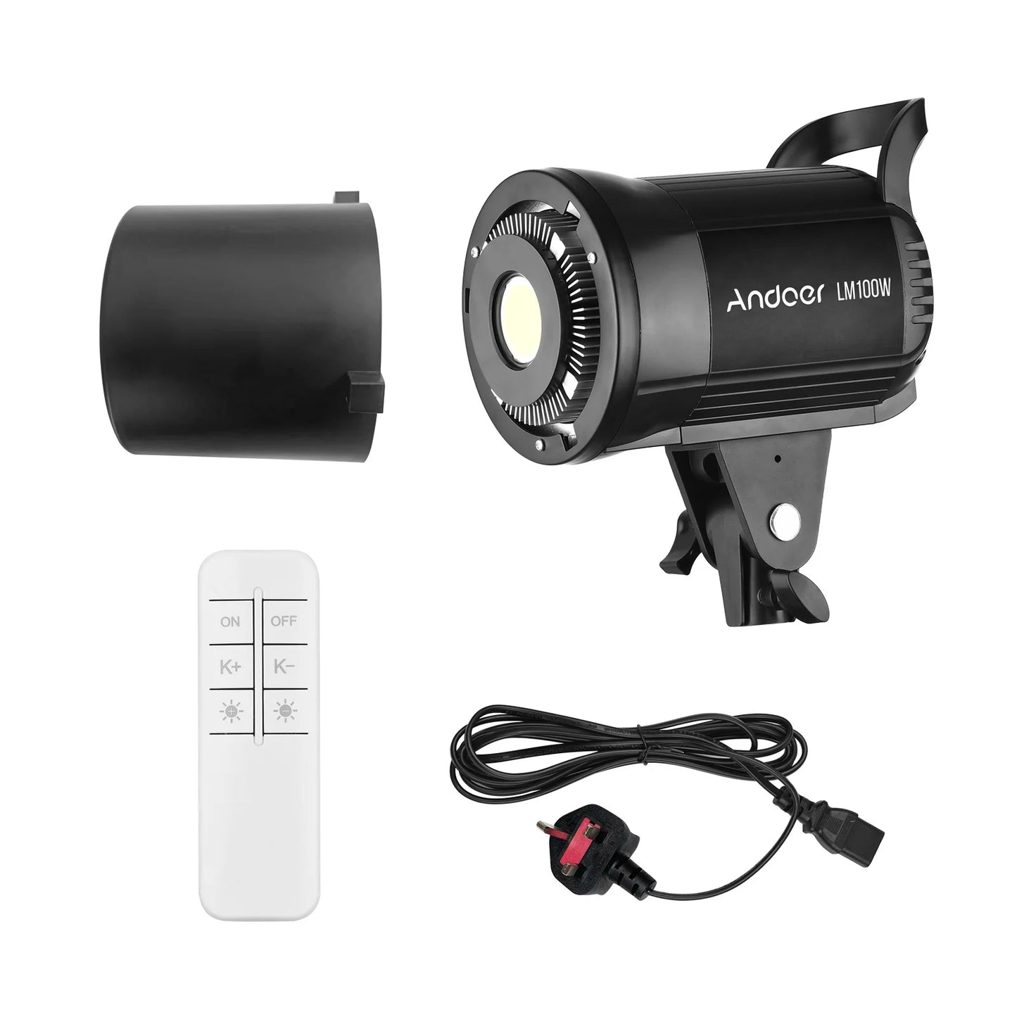 Andoer 100W Studio LED Video Light 5600K Dimmable Bowens Mount Continuous Light with Remote Control for Video Live Streaming