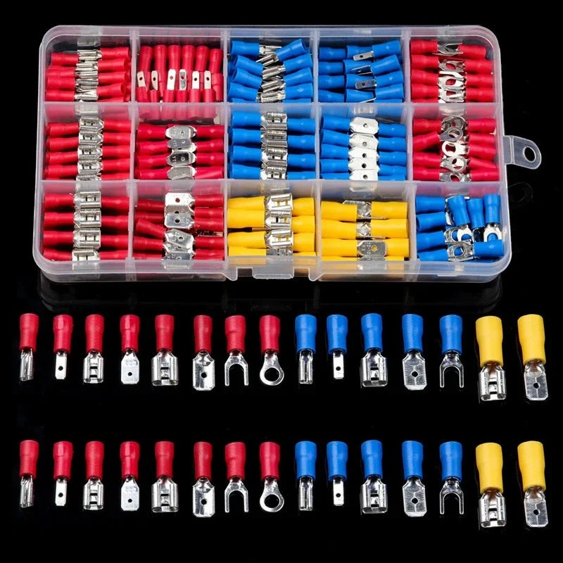 102/280/300/480PCS Wire Connector Kit Male Female Insulated Terminals Cold Crimp Terminals Assorted Crimp Terminals Spade