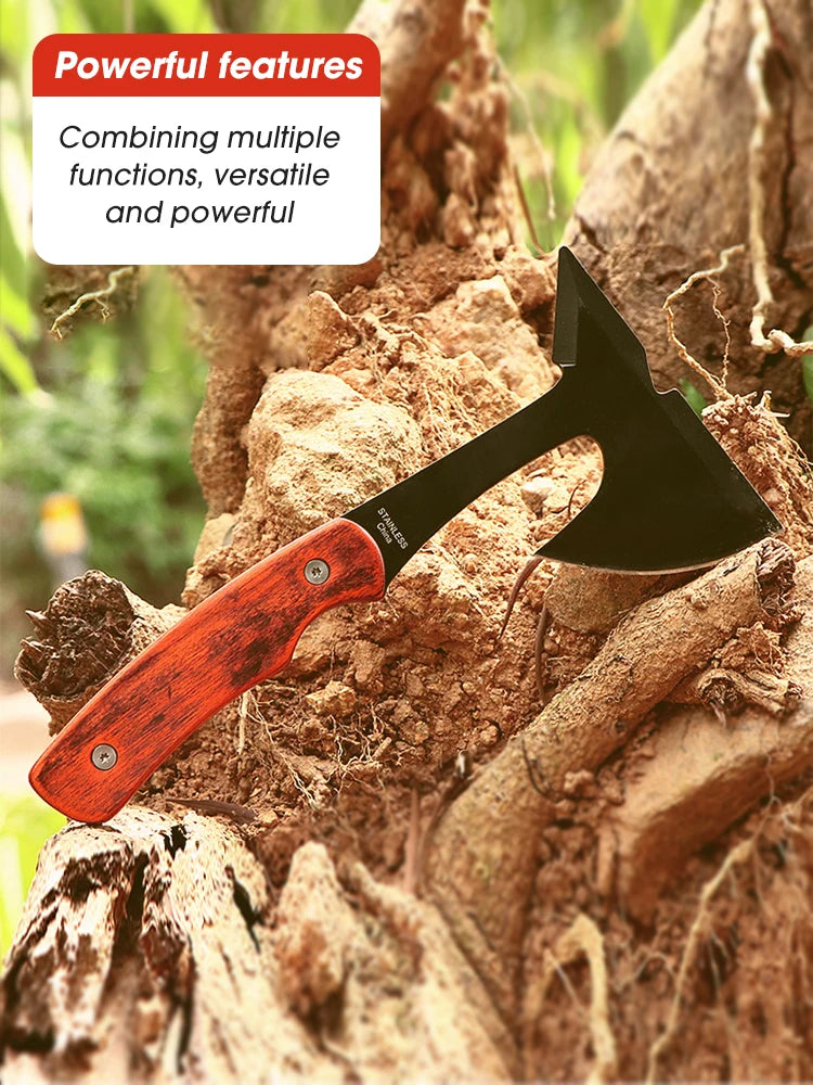 Survival Hunting Tomahawk Axe Multifunctional Axe Hatchet Camping Hand Fire Stainless Steel Axe Bone Knife Outdoor Survival Tool