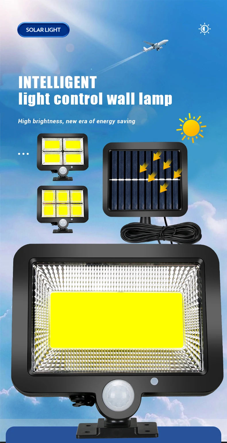 Outdoor Motion Sensor Solar Light Rechargeable 1/4/6 COB Solar Wall Lights Waterproof Emergency Street Garden Porch LED Lightin