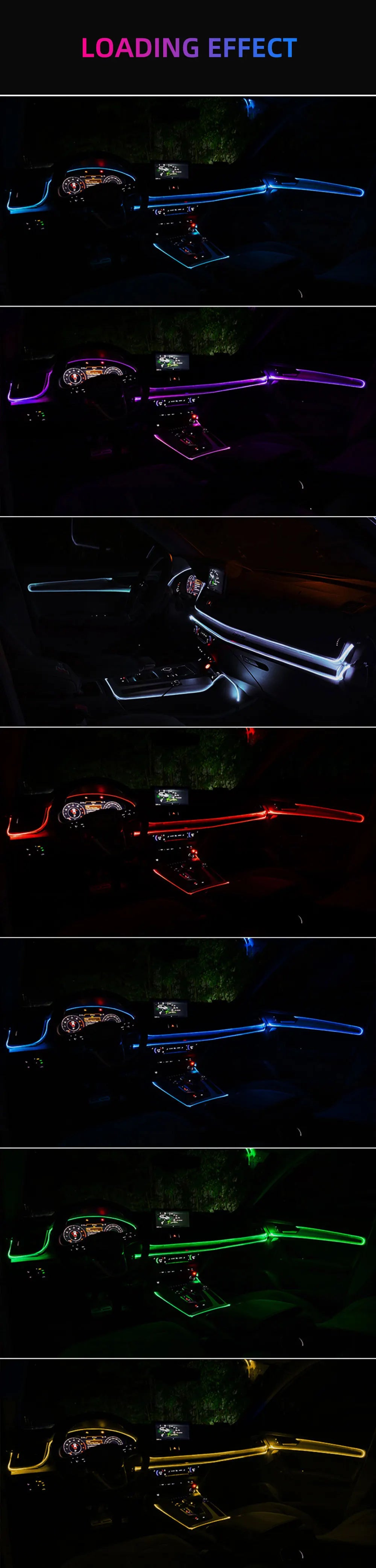 5M EL Wiring Neon Strip with USB LED Car Interior Decoration Light DIY Flexible Ambient Light Car LED Strip Soft Rope Tube