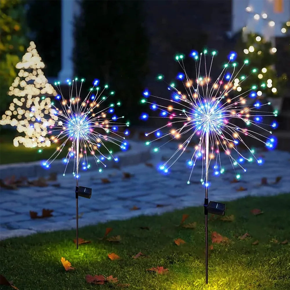 Solar Fireworks Lights IP65 Waterproof, Outdoor Festival Decorative Lights For Courtyard, Lawn, Garden Outdoor Lighting