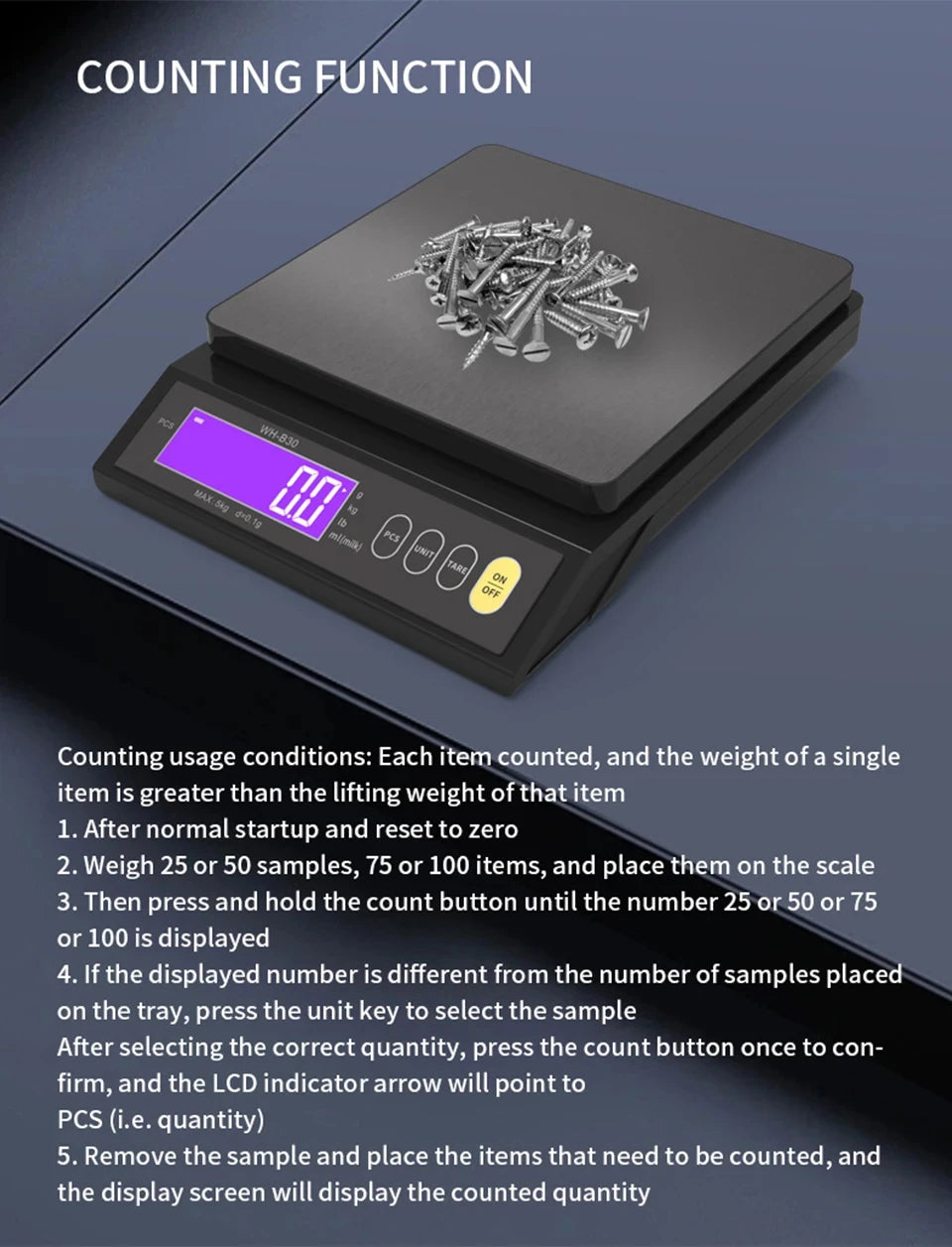 5kg/0.1g 10kg/1g Digital Electronic Kitchen Scale LCD Display Fully Waterproof Stainless Steel Measuring Weighing Baking Tool