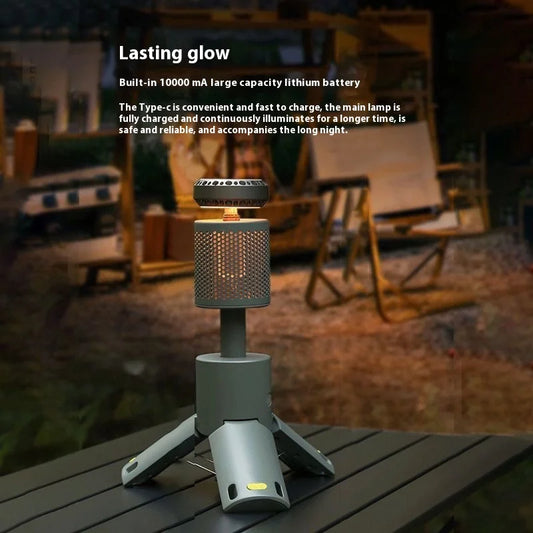 Folding Camping Light Portable Telescopic Lanterns Built-in 10000mAh Outdoor Waterproof Magnetic Lamp With Triangle Stand Base