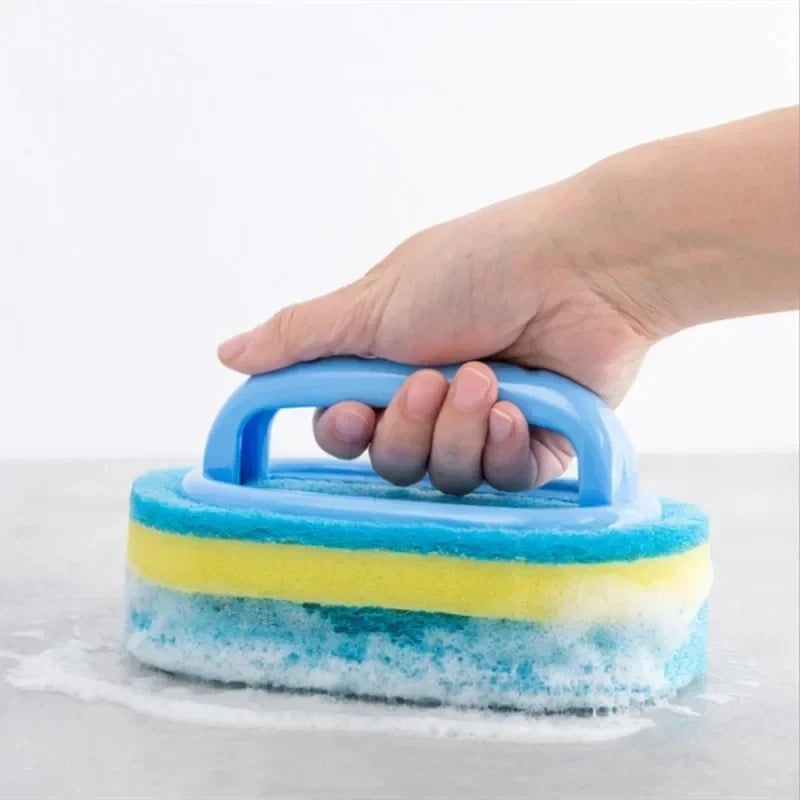 1Pc Kitchen Bathroom Cleaning Sponge Cleaning Brush Handle Tools Household Accessories Perfect For Glass Wall Toilet Ceramic