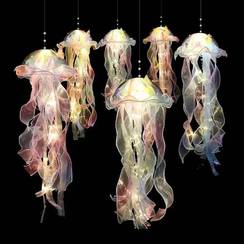 Gradient Jellyfish Light Decoration LED Light Festival Pendant Courtyard Lighting Handmade Light Small Night Light