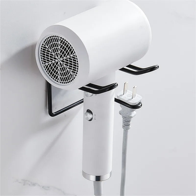 Hair Dryer Holder Rack Wall Mounted Hair Straightener Dryer Holders Bathroom Organizer Storage Rack Shelf Bathroom Accessories