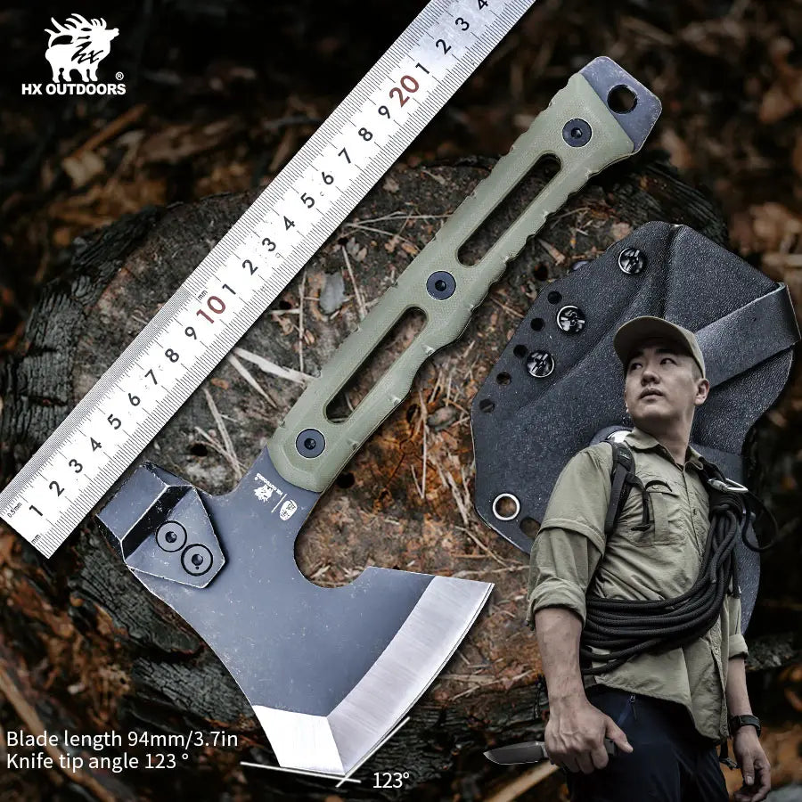 HX OUTDOORS Tactical Axe Tomahawk Stainless Steel Outdoor Tool, Hunting Camping Survival Axes Hand Tool Fire Axe ,Hatchet Axes