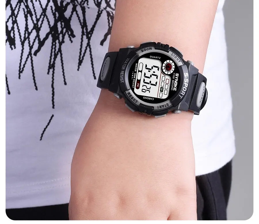 SYNOKE Student Kids Digital Watch Sports Waterproof Boy Electronic Watch Shock Resist Multifunctional Luminous Fashion