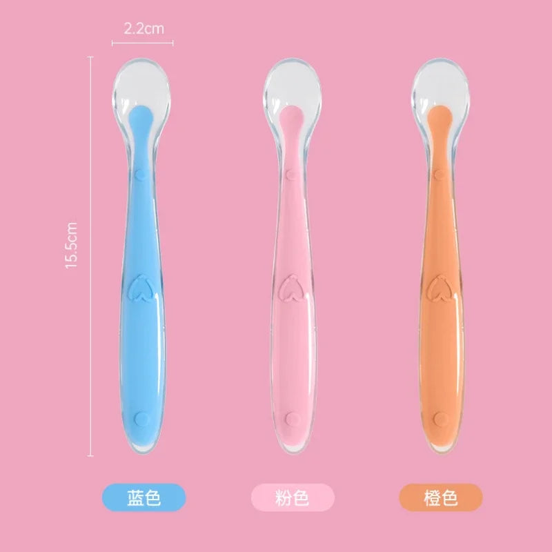 Baby Silicone Spoon Learning Spoon Set Stars Tableware Kids Soft Silicone Feeding Spoon Training Baby Reborn Silicone Utensils