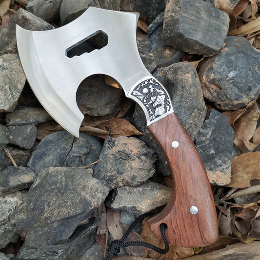 Portable Hand Axe 440C Steel Camping Axe Survival Tomahawk Hunting Hatchet Boning Knife Chopping Meat EDC Hatchets and Axes