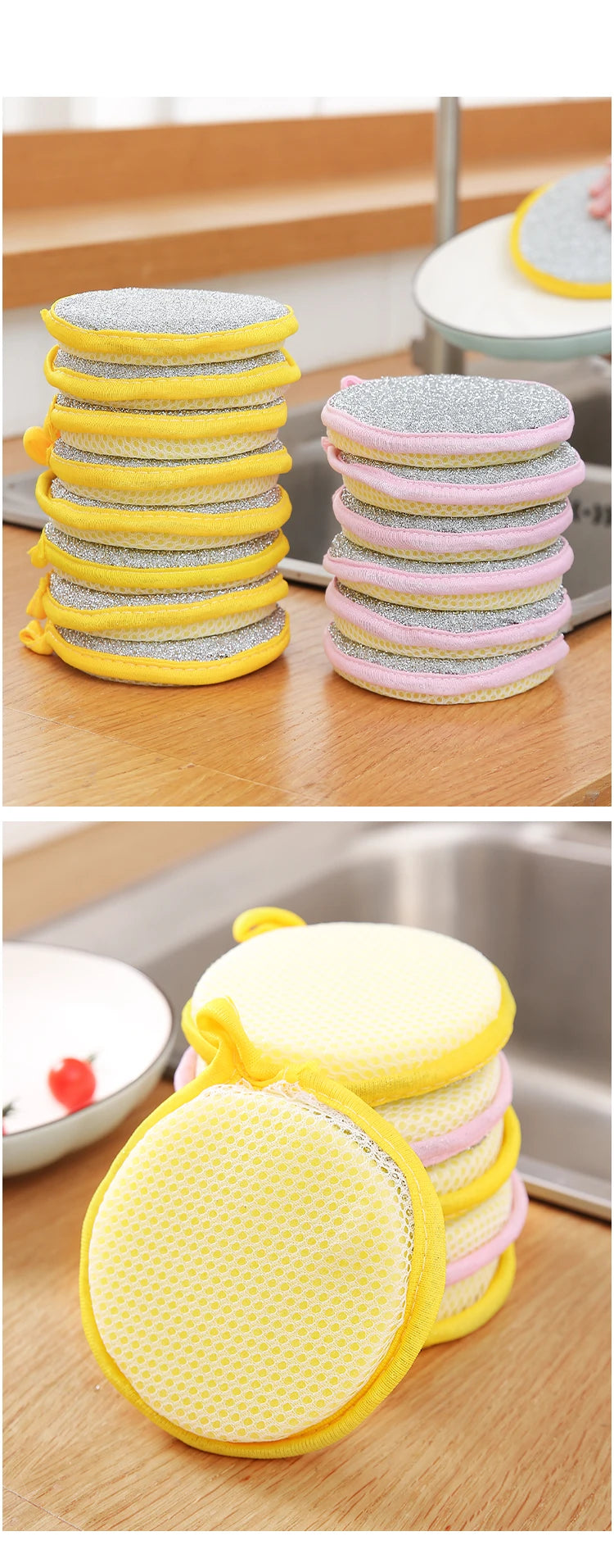 Dishwashing Sponge Reusable Washable Sponges Double Side Magic Sponge To Wash Dishes Useful Things for Kitchen Clean Tools