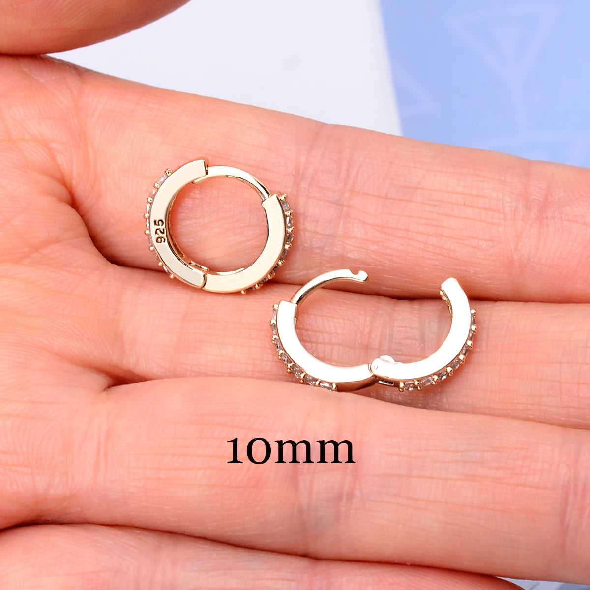 1Pair Stainless Steel Minimal Hoop Earrings Crystal Zirconia Small Huggie Thin Cartilage Earrings Helix Tragus Piercing Jewelry