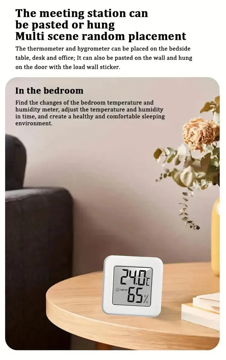 Indoor Mini Temperature and Humidity Meter, Bedroom Temperature Meter, Portable Electronic Digital Display, Humidity and Tempera