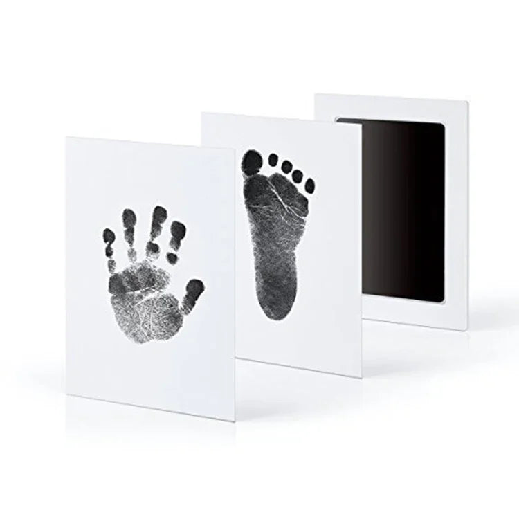 Safe Non-toxic Baby Footprints Handprint No Touch Skin Inkless Ink Pads Kits for 0-10 Months Newborn Pet Dog Footprint Souvenir