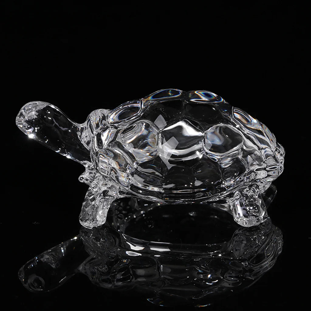 Miniature Tortoise Statue Chinese Lucky Feng Shui Ornament for Home Office Desk Decoration Crystal Turtle Figurine Home Decor