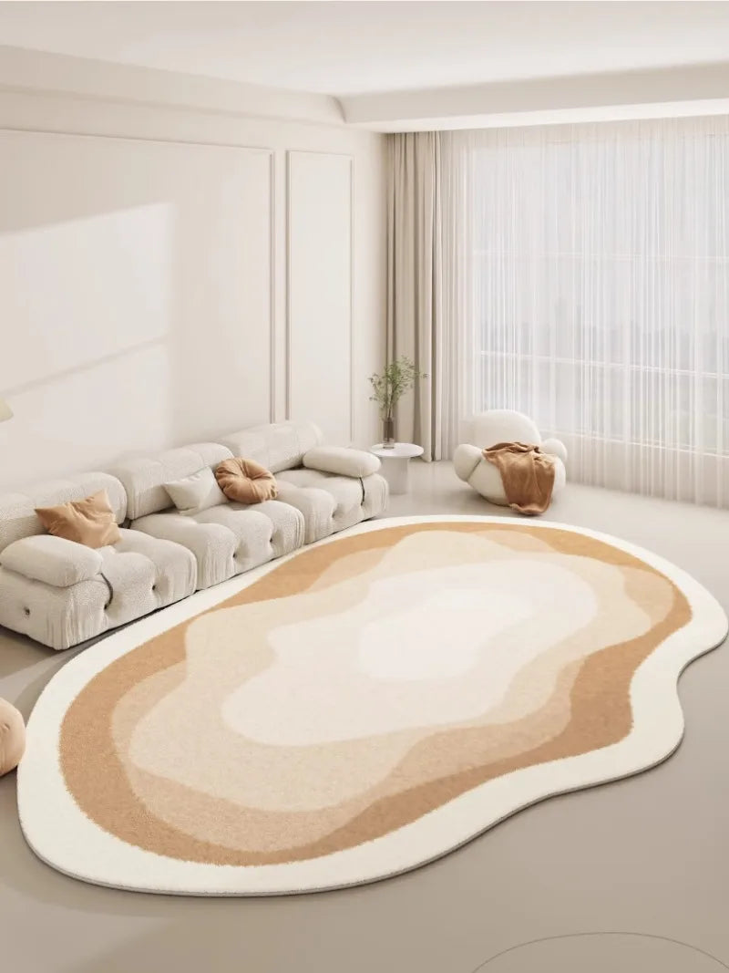 Fluffy Soft Special Shaped Irregular Carpet Living Room Sofa Coffee Table Non Slip Carpets 2024 New Cream Style Home Bedroom Rug