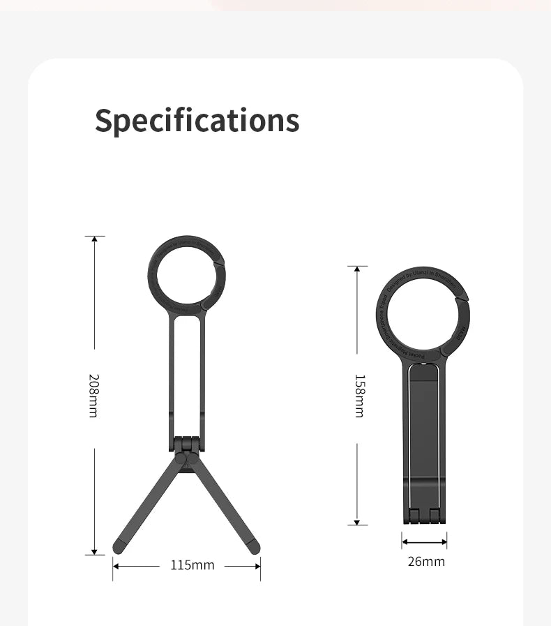 Ulanzi MA30 Dual Sided Magnetic Tripod With Buckle Smartphone Cell Phone Selfie Stick For Magsafe iPhone 16 15 14 13 12 Pro Max