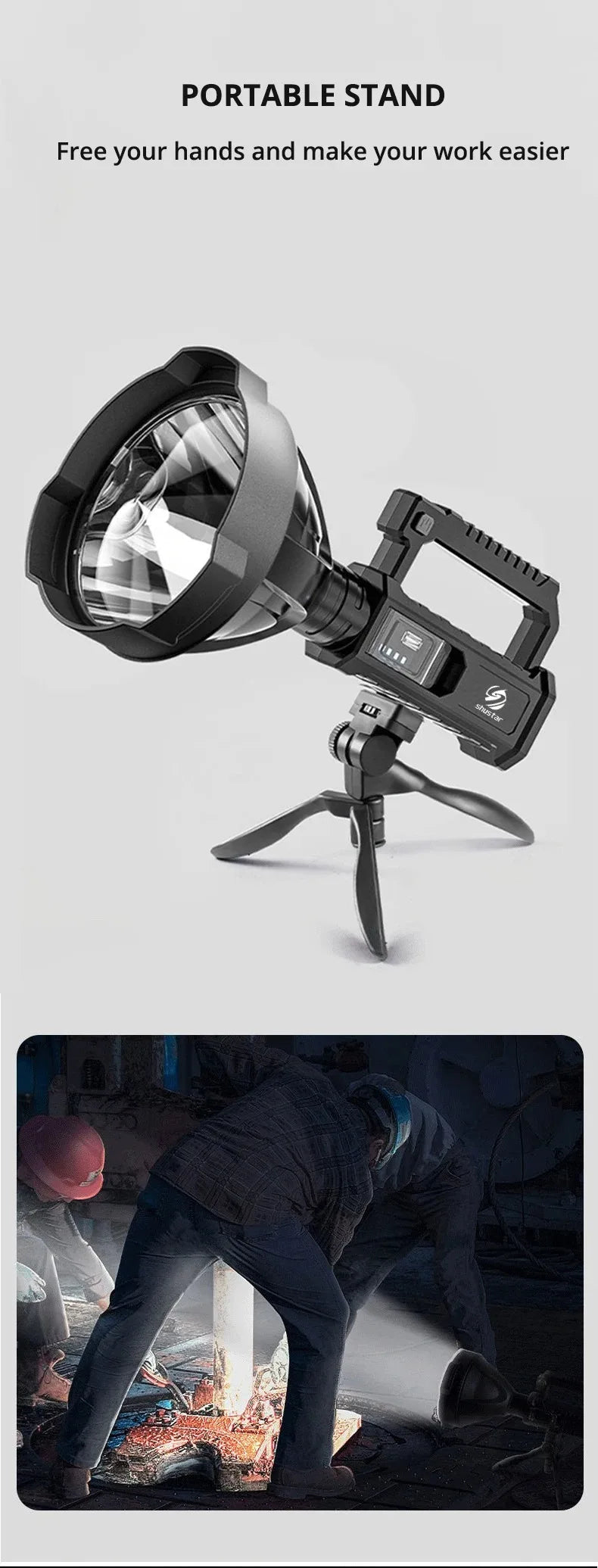 LED flashlight ultra-long lighting distance lamp searchlight can charge high power, outdoor searchlight strong flashlight