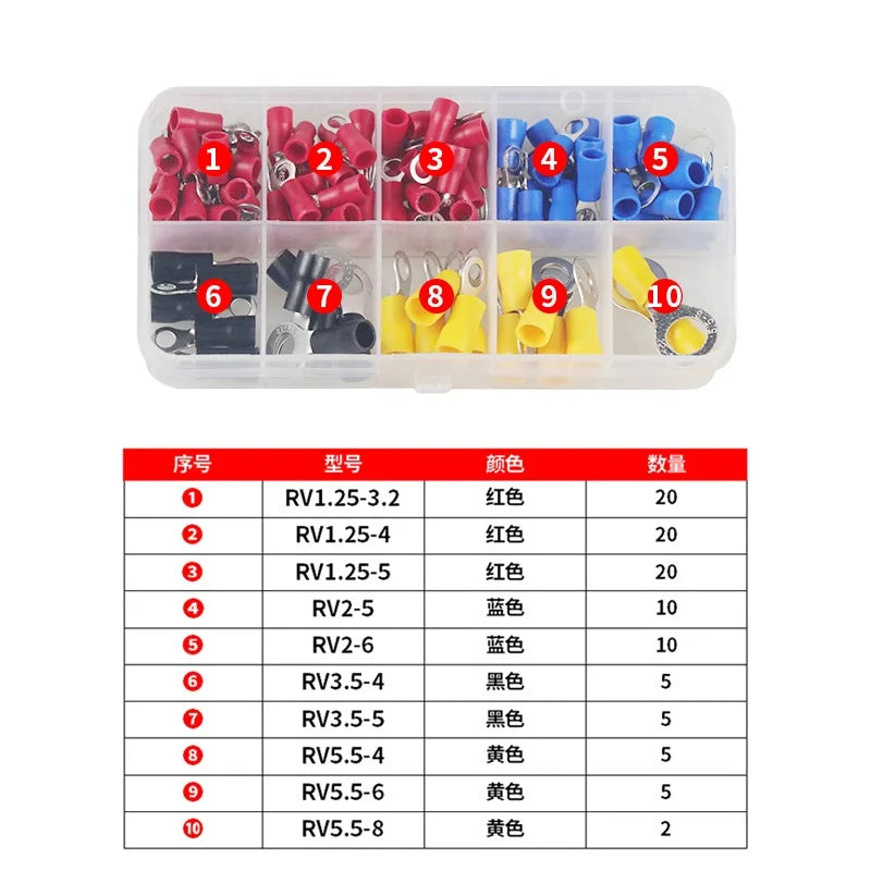 102/280/300/480PCS Wire Connector Kit Male Female Insulated Terminals Cold Crimp Terminals Assorted Crimp Terminals Spade