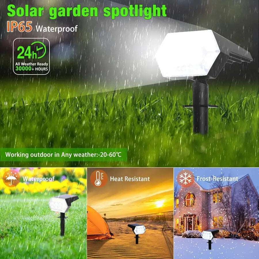 108 LED Outdoor Solar Lights Solar Spot Lights Landscape Spotlights 92 LED Adjustable garden decoraction warm white lamp IP65