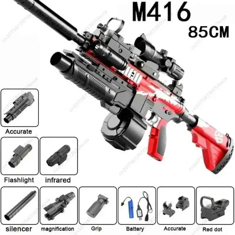 Electric assault shooter self integrated crystal toy children's boy soft bullet gun